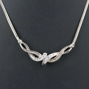 Baguette Diamond Necklace 17” - Picture 1 of 4