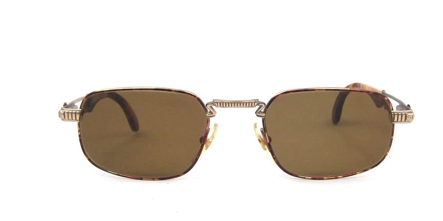 Alaska Adventure 194 Rectangular Fancy Black Silver Tortoise Sunglasses Italy - Image 1 of 1