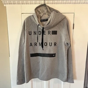 UNDER ARMOUR Size Medium Pullover Hoodie Hooded Sweatshirt Men’s Gray Black - Picture 1 of 8