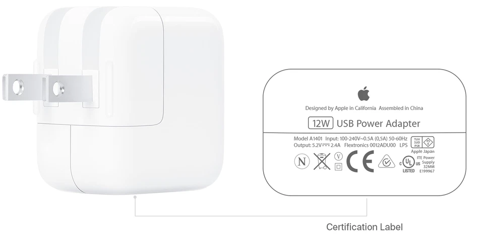 Apple 12W USB-A Power Adapter For iPad/iPhone/iPod - Image 1 of 1