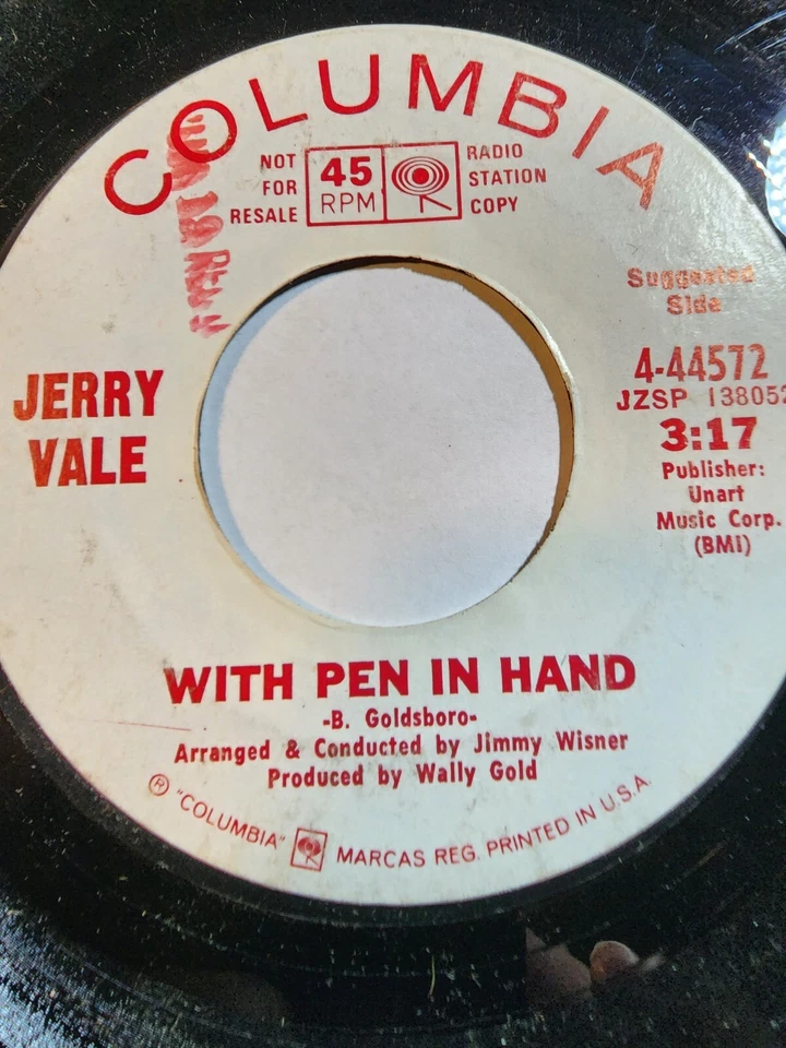 Jerry Vale : With pen in hand/the look of love -Columbia PROMO VG F244 - Image 1 of 1