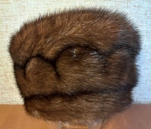 Winter Women's Brown Mink Hat Kubanka USSR Vintage Soviet Hat size 56-57 #68 - Picture 1 of 16