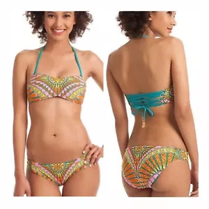 NWT $156 Sz 12 TRINA TURK Capri Bandeau Top & Shirred Hipster Bottom - Picture 1 of 11