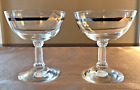 Fostoria "Reflection" Crystal Champagne Glasses Platinum Band Set of 2 Vintage