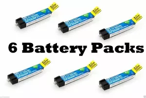 E-flite 45C 150mAh 1S 3.7V LiPo 6 Pcs Battery BLADE MSRX PARKZONE NAO CPX - Picture 1 of 1
