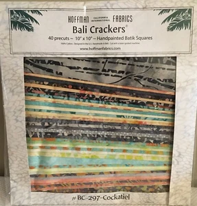 Hoffman Bali Crackers Cotton Batik Fabric 40 Precut 10" Squares BC-297-Cockatiel - Picture 1 of 5