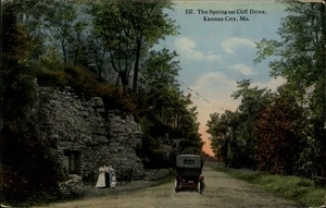 Kansas City,MO Spring on Cliff Drive Old Car 1916 Jackson County Missouri - Picture 1 of 2