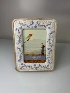Shabby Chic Brand 4x6 Picture Photo Frame New Blue & White Floral - Picture 1 of 5