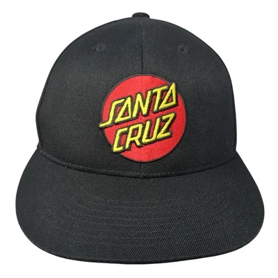 Sombrero ajustado Santa Cruz negro 7 5/8 bordado ala plana orificios de ventilación Foto 1 de 4