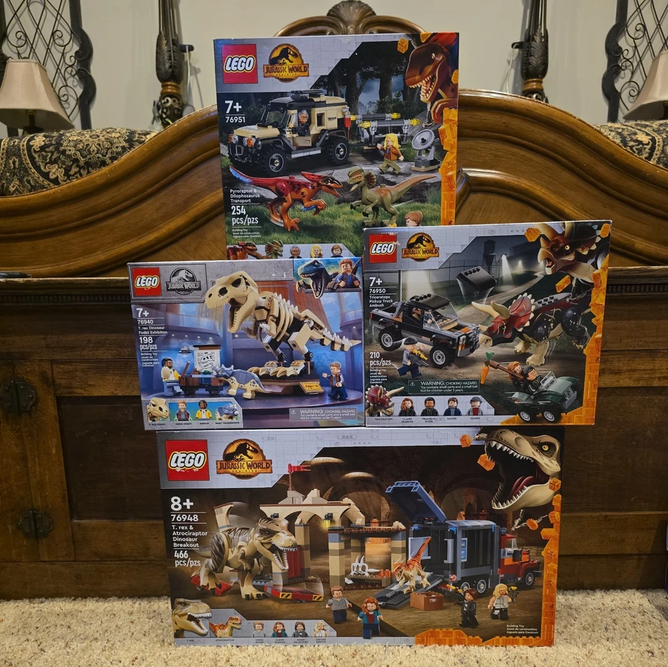 Retired New Sealed Lot of 4 Lego Jurassic World 76948 76940 76950 76951 - Image 1 of 4