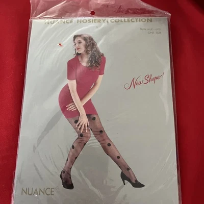 Medias de colección Nuance púrpura lunares 100 % nailon talla 5'0"-5:10" hasta 165 libras Foto 1 de 4