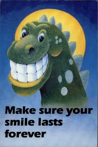 Morton Grove, IL Dental Termin Werbung um 1990 Vintage Dinosaurier Illinois - Bild 1 von 2