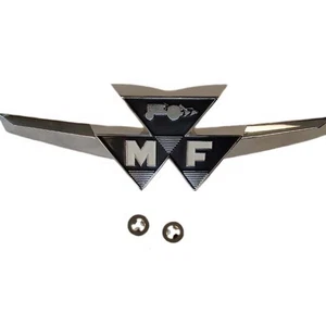 187990M1 Fits Massey Ferguson Tractor Emblem 35 Die Cast Metal Paint & Chrome - Picture 1 of 12