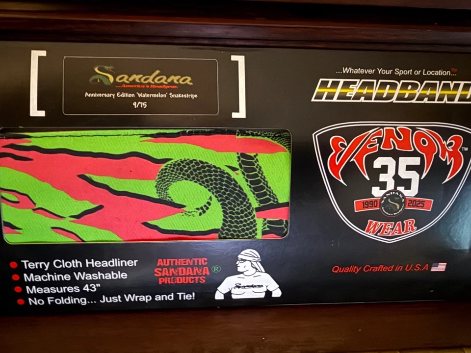 PAINTBALL SANDANA HEADBAND WATERMELON SNAKESTRIPE 9 of 75 - Image 1 of 1