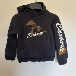 Y2K State Of Michigan Black Carhartt Hoodie Great Lakes Youth Sz 8/10 - Picture 1 of 4