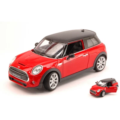 NEW MINI COOPER HATCH 2014 RED WITH BLACK ROOF 1:24 Welly Auto Stradali Modellin - Immagine 1 di 3