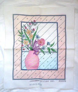 Jarrón Art Deco rosa punto de cruz completo imagen algo especial 50226 como está - Imagen 1 de 20