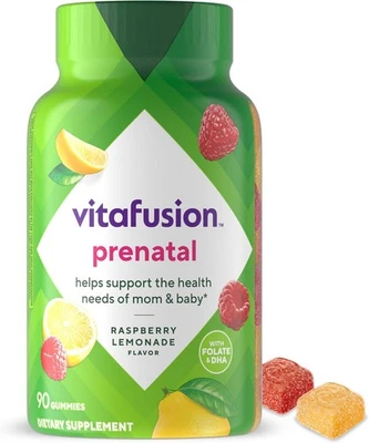 Vitafusion Prenatal Vitaminas Gomosas-Folato y DHA para Mujer-Gominolas Folato-90 Ct Foto 1 de 4