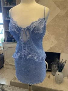 NUEVO CON ETIQUETAS VICTORIA'S SECRET BABYDOLL Nylon CHIFFON Camisón Encaje $79.95 - Imagen 1 de 14