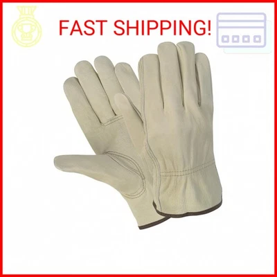 Guantes para hombre MCR Safety 3215M grado económico sin forro de cuero de grano de vaca con Foto 1 de 2