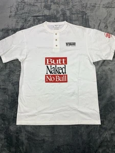 Vintage Winston Shirt Mens XL Cigarettes Butt Naked No Bull Henley Collar 90s - Picture 1 of 9