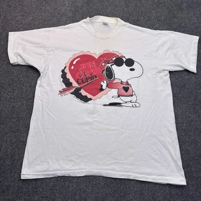 Vintage 90s Peanutes Snoopy Joe Cool Cupid T Shirt Adult Size XL Graphic Tee - Image 1 of 4