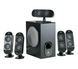 Logitech X-530 5.1 Rear Right and Left Speaker Black & Yellow Surround Sound - Bild 1 von 9