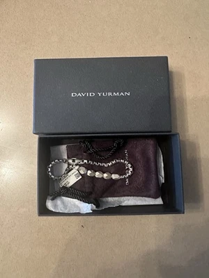 "Pulsera Brad facetada David Yurman de plata de ley para hombre | talla 8,0""" Foto 1 de 3