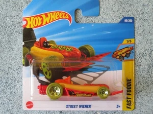 Hot Wheels H5K 085 STREET WIENER Hot dog salchicha rojo verde ruedas 85/250 CaseK - Imagen 1 de 2