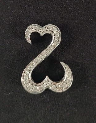 Jane Seymour Open Hearts .50carat Diamond 14K W Gold Pendant MRP $1,499 No Chain - Imagem 1 de 4