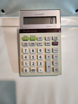 Sharp Calculator Elsimate EL-334T 10-Digit Twin Power Solar Desktop Tax Business - Image 1 of 3