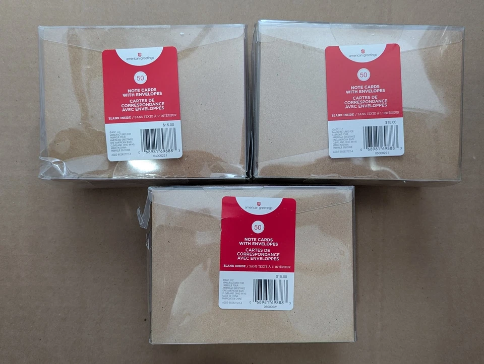 American Greetings Thank You Note Cards 3 Pack x 50 Cards with Envelopes - Image 1 of 3