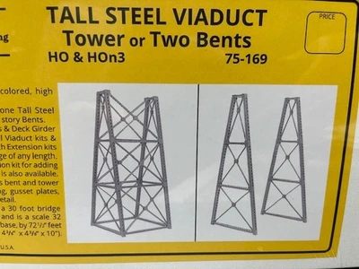HO Micro- Engineering #75-169 TALL STEEL VIADUCT TOWER OR TWO BENTS HO & HOn3 - Image 1 of 4