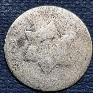 1852 Three Cent Piece 3c Silver Trime Circulated #94593 - Picture 1 of 2