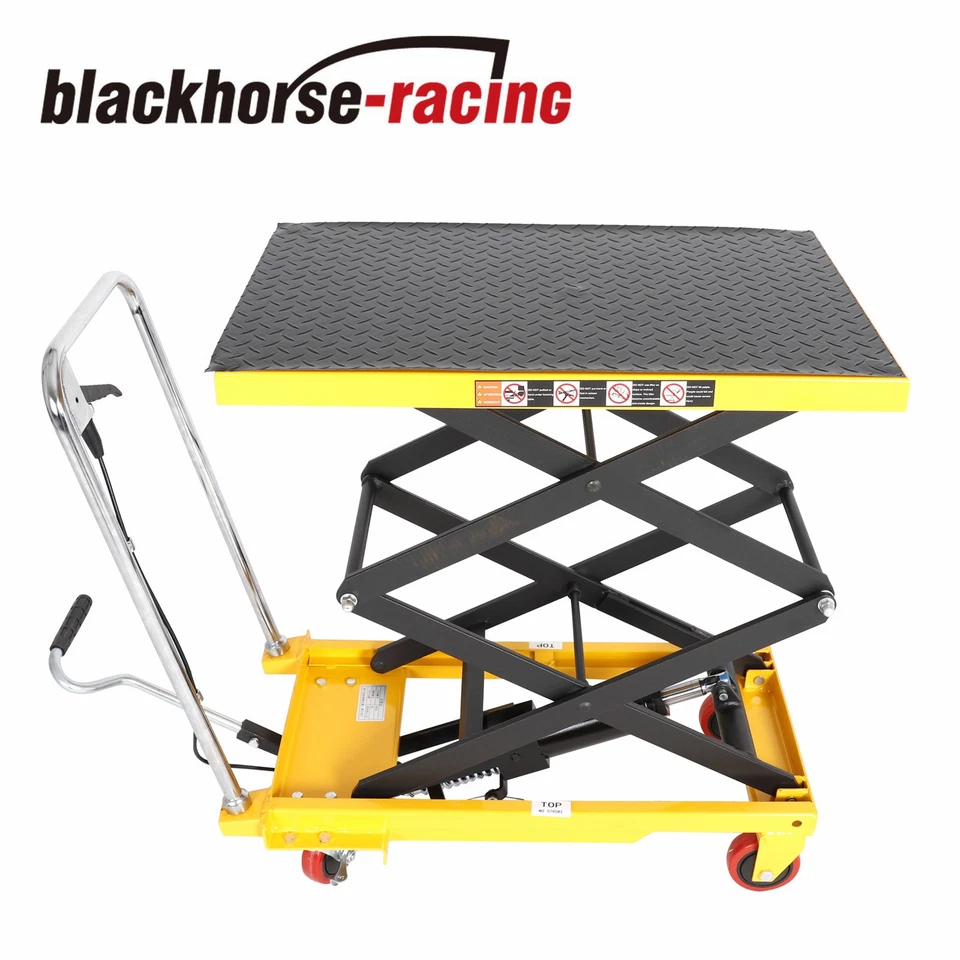 330 lbs Hydraulic Lift Table Cart Manual Double Scissor Lift Table 50" - Image 1 of 4