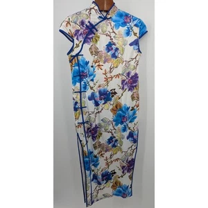 NWT Vintage Floral Qipao Traditional Long Asian Formal Evening Dress Size XXL - Picture 1 of 9