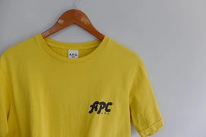 Mens APC yellow T-shirt S/M  crew neck cotton Made in USA - Picture 1 of 10