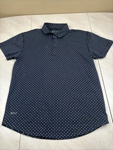 BYLT Premium Basics Poloshirt Herren Large schwarz Rücken Drop Cut blau gepunktet Lux - Bild 1 von 11