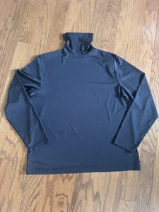 Susan Graver Liquid Knit Turtleneck Top Women’s Size Large Black Closet Staple - Picture 1 of 6