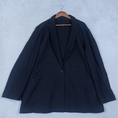 Chaqueta Talbots Mujer 22W Negro Mezcla Lana Un Botón Abrigo Largo Medio Preppy Foto 1 de 4