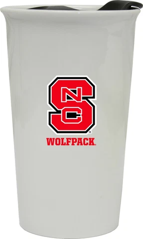 NC State Wolfpack Double Walled Ceramic Tumbler Set-NCAA Travel Mug 2pk Cover