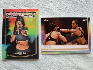 Jessica Eye UFC 2-card Lot Chrome Sepia Refractor-3D Lenticular Splash of Color - Picture 1 of 6