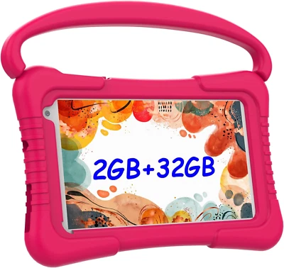 平板电脑 De 7 英寸 Para Niñas Con Funda Antigolpes Y Paral Tableta Con Doble Camara... — 第 1/4 张图片
