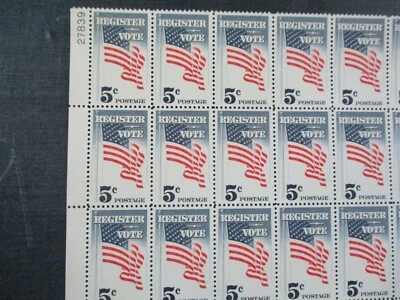 Register & Vote plate block 15  #1249 - Image 1 of 2