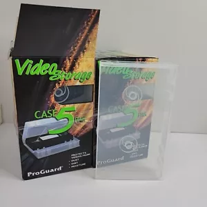 Set of 2 Proguard VHS Tape Storage Cases 5 Pack Clear Plastic VCR Made in USA - Picture 1 of 5