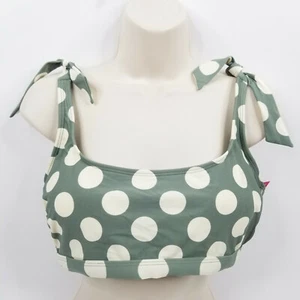 Xhilaration Bralette Swim Top Junior Size XL Olive Green Polka Dot Removable Pad - Picture 1 of 8