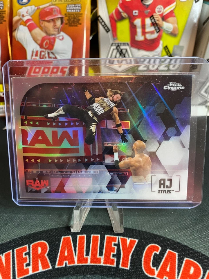 2020 Topps Chrome WWE  AJ Styles Image Variation Refractor SP NO. IV-1 - Image 1 of 2