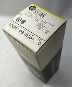 NEW Allen Bradley 800MR-PB16GAK SMALL ROUND ILLUMINATE PUSHBUTTON GREEN EXT HEAD - Picture 1 of 5