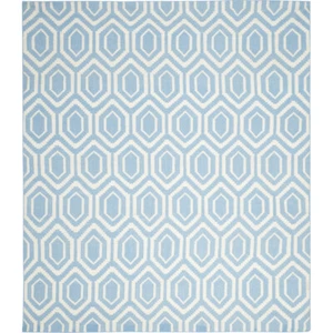 SAFAVIEH Dhurries DHU556B Handwoven Blue / Ivory Rug - Picture 1 of 25
