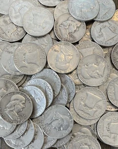 Franklin Half Dollars , 90% Silver, Circulated, Choose How Many FREE SHIPPING! - Picture 1 of 5